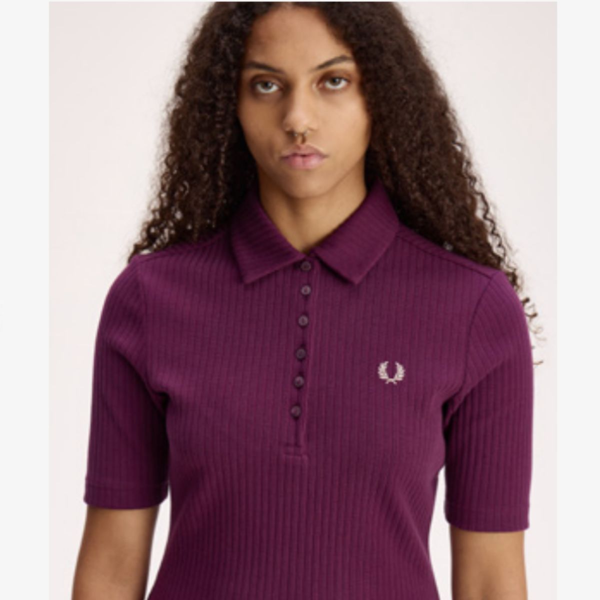 Fred Perry Wide Rib Polo Shirt — Plum - Public Mercantile