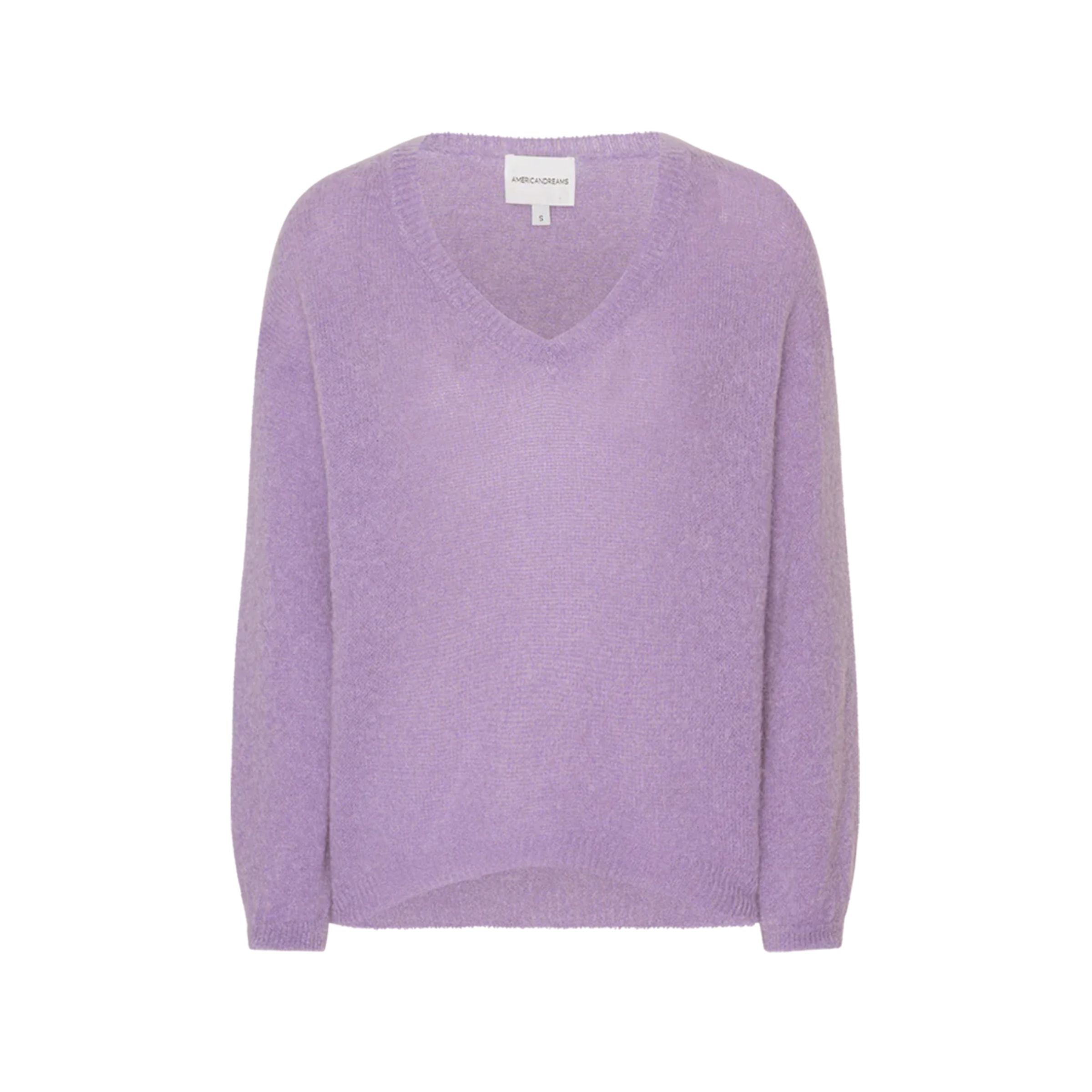 American Dreams Silja V-Neck Sweater — Lilac