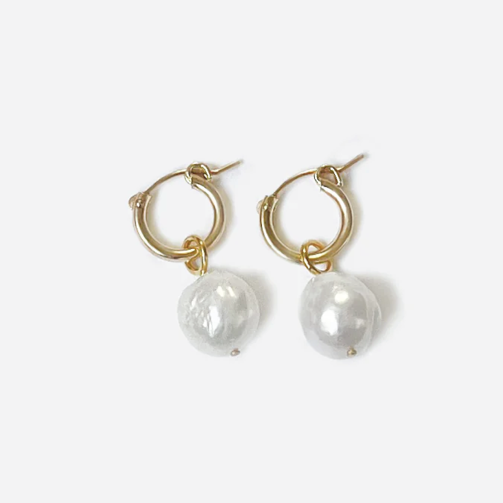 Anna Huggie Hoops + Wrinkle Pearl Charms - Kara Yoo - Public Mercantile