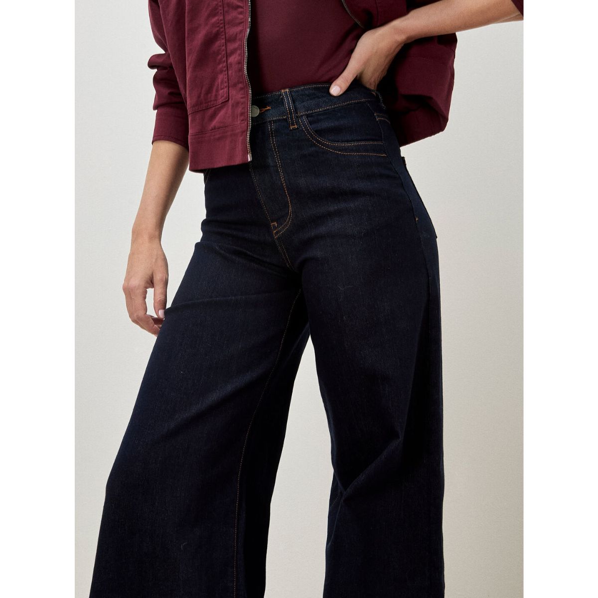 Isla Wide Leg Jeans — Dark Wash