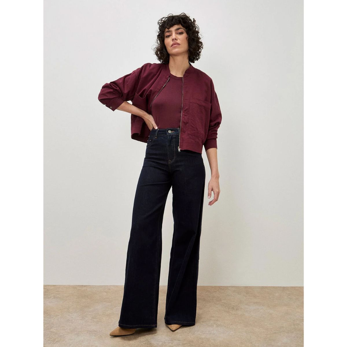 Isla Wide Leg Jeans — Dark Wash