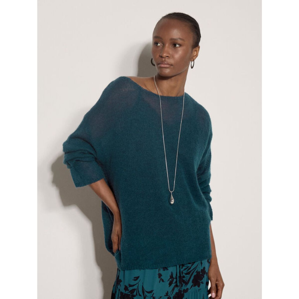 Oversized Mohair Sweater — Teal - Public Mercantile
