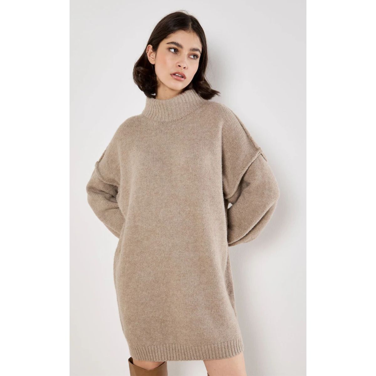 Oversized Sweater Dress — Stone