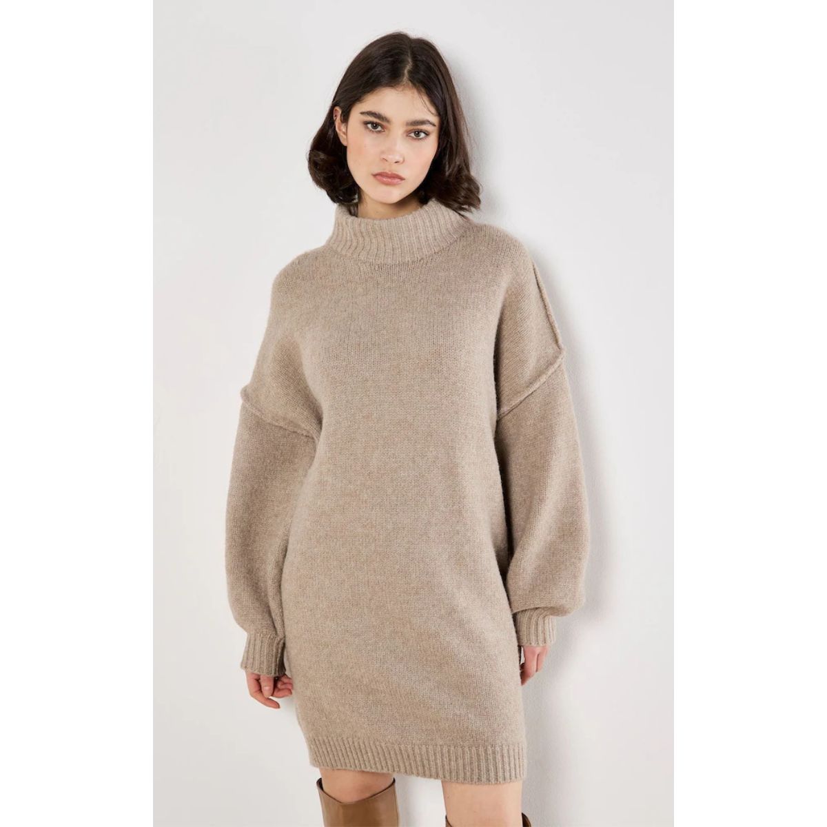 Oversized Sweater Dress — Stone