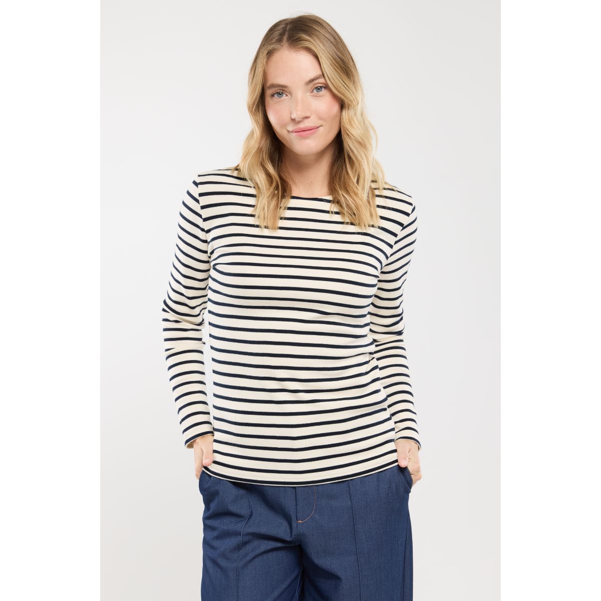 Armor-lux Classic Breton Shirt — Natural/Navy