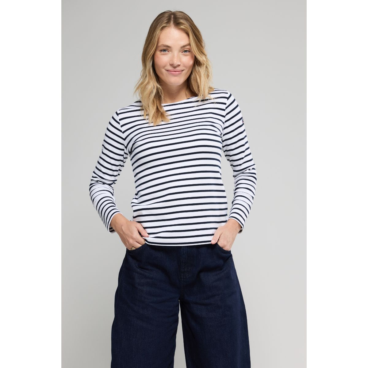 Armor-lux Classic Breton Shirt — White/Navy