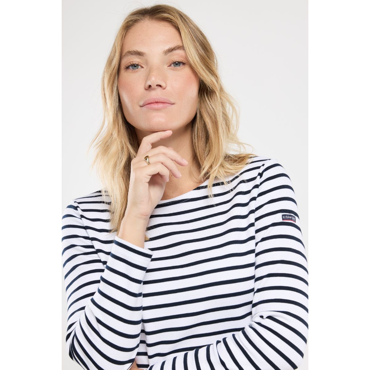 Armor-lux Classic Breton Shirt — White/Navy