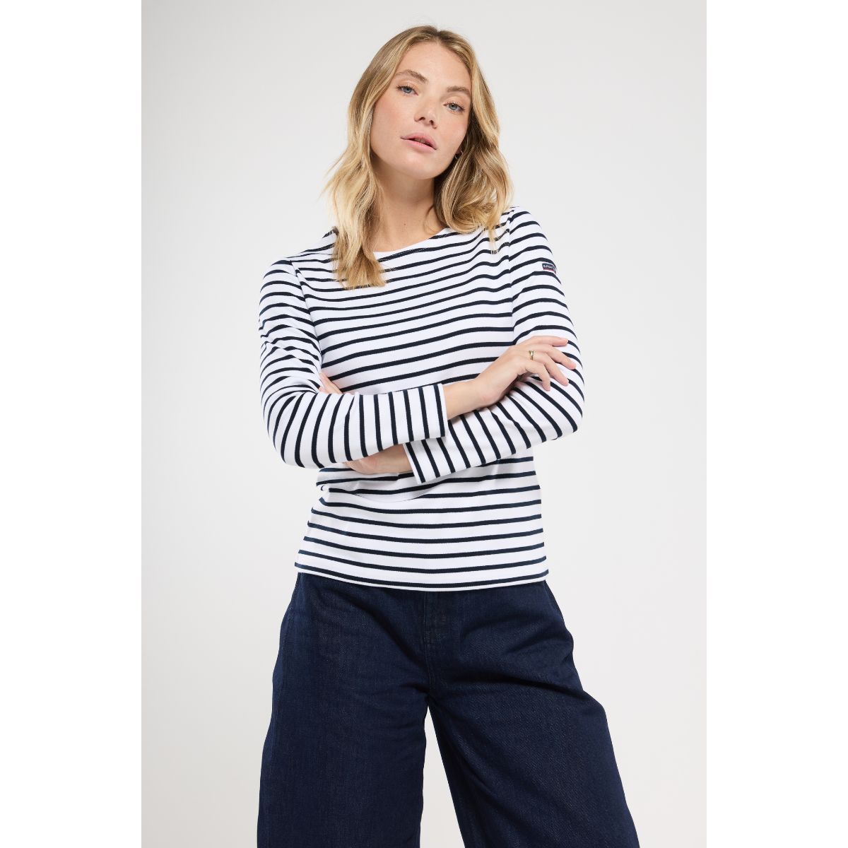 Armor-lux Classic Breton Shirt — White/Navy