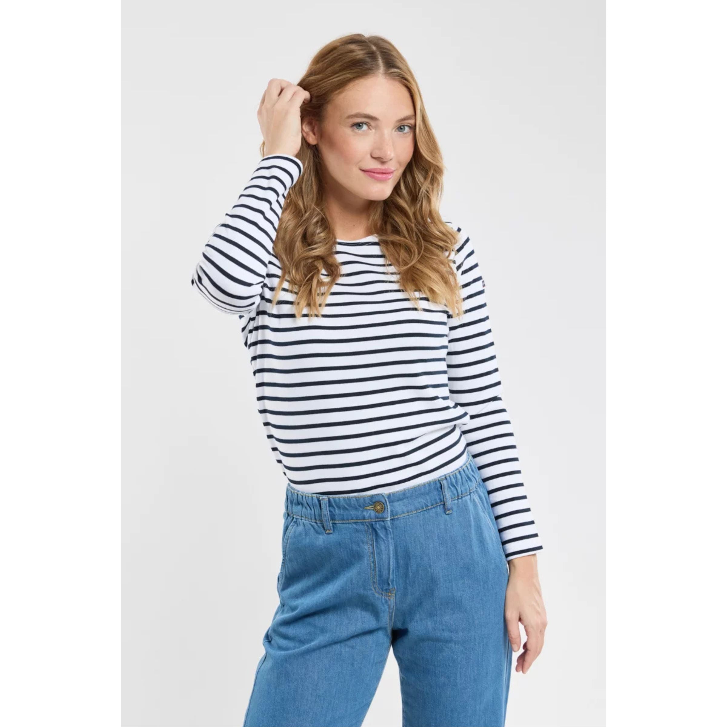 Armor-lux Classic Breton Shirt — White/Navy