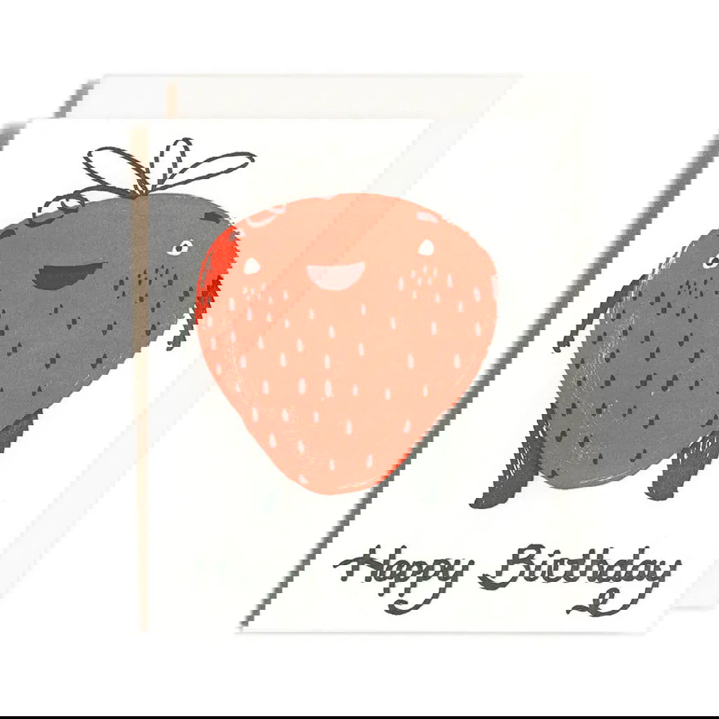 Birthday Strawberry Letterpress Card - Public Mercantile