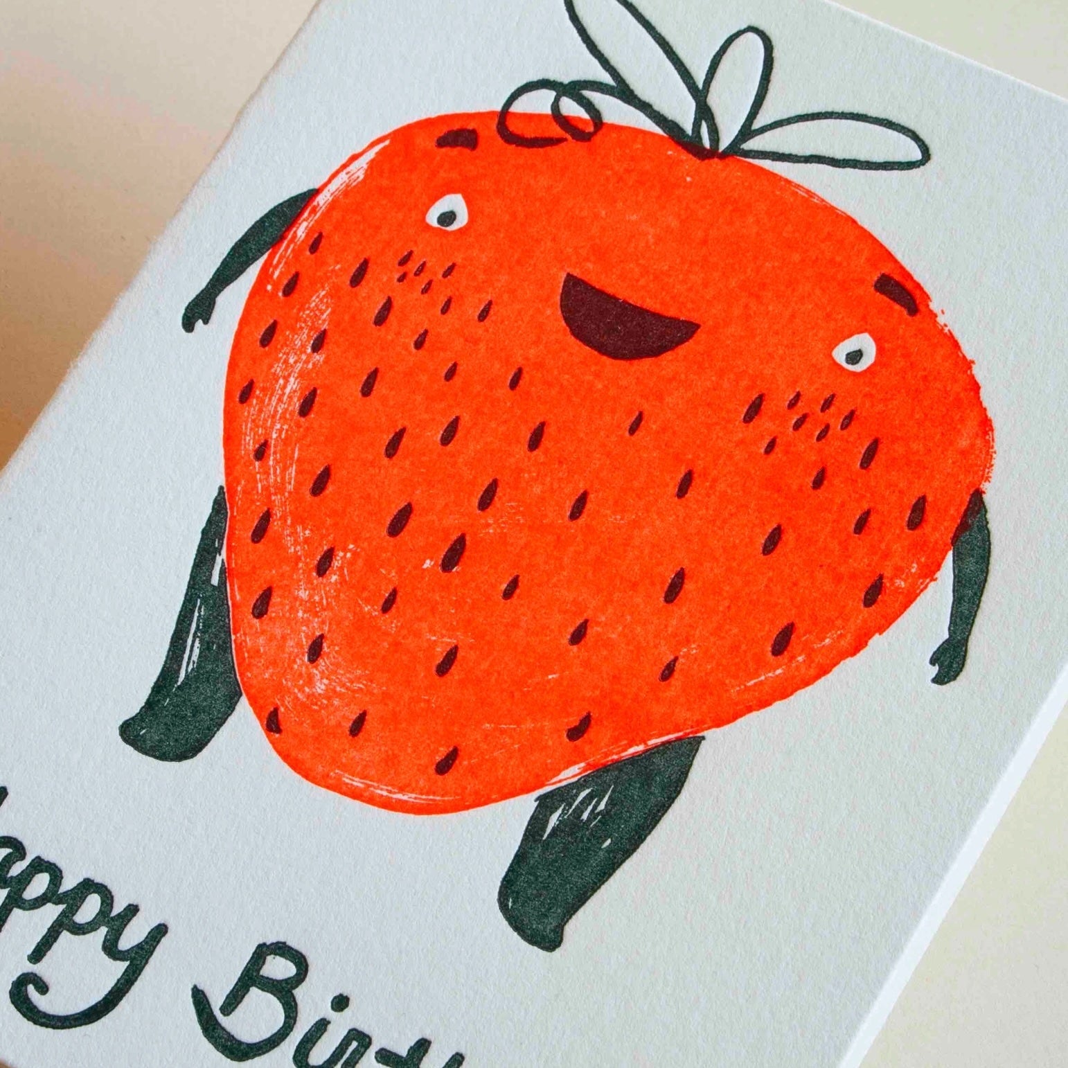 Birthday Strawberry Letterpress Card - Public Mercantile