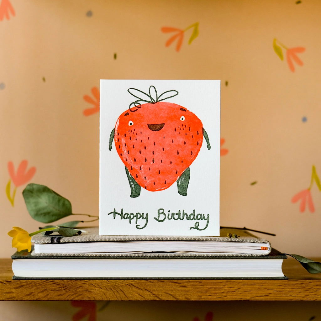 Birthday Strawberry Letterpress Card - Public Mercantile