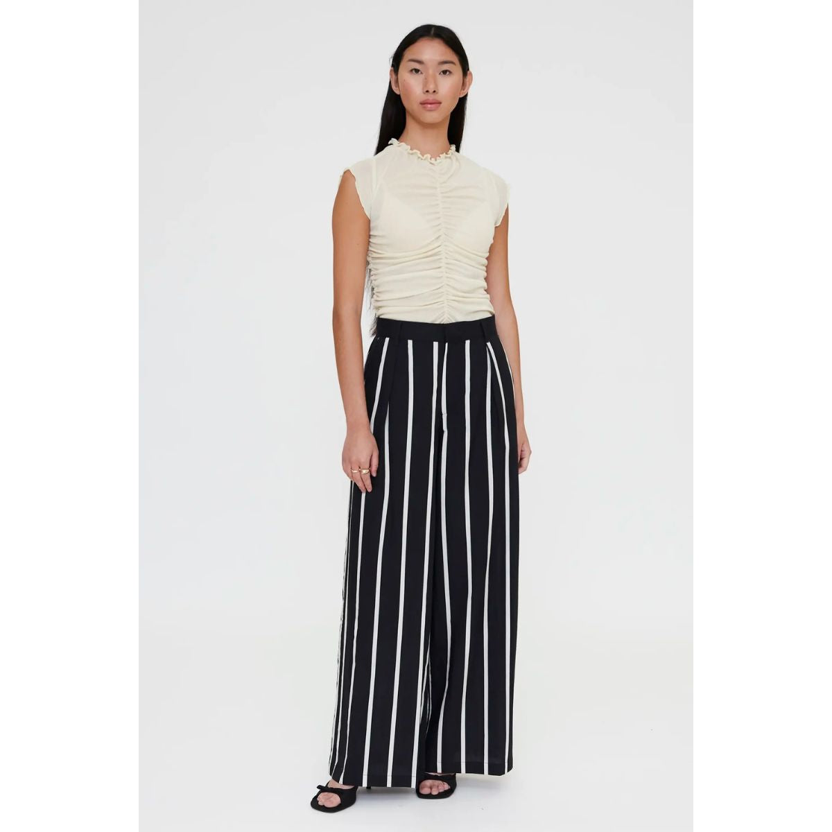 Black Striped Cotton Pants — Wild Pony - Public Mercantile