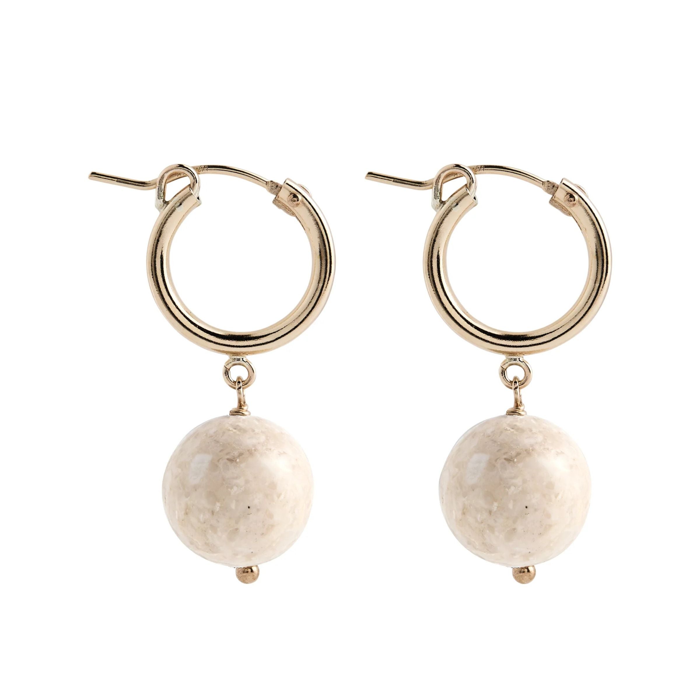 Boucles d'oreilles Boule Riverstone en or — Lisbeth