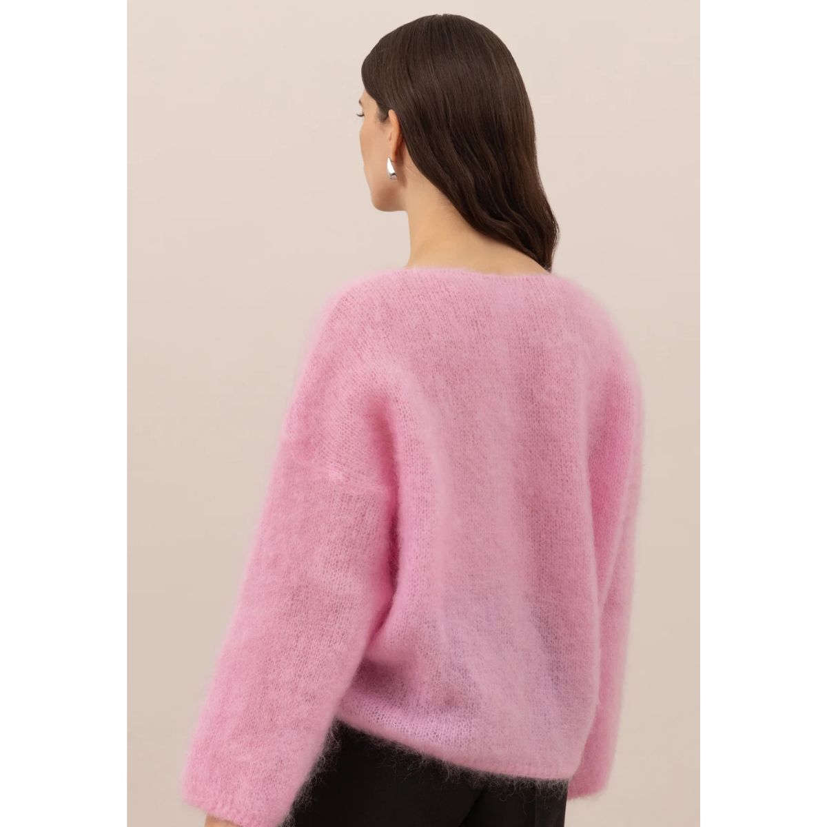 Tess Mohair V-Neck Sweater — Pink - Public Mercantile