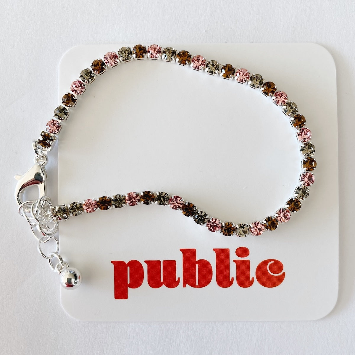 Cypress Tennis Bracelet — Pink/Olive