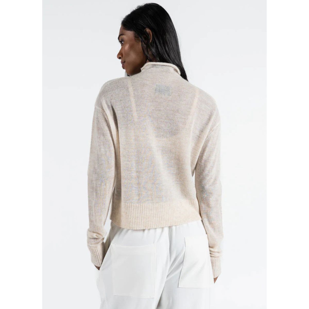 Wool Blend Mockneck Sweater — Oatmeal