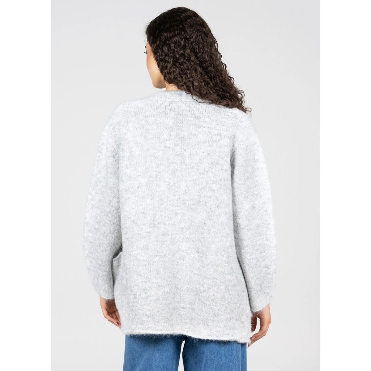 Relaxed Cardigan Sweater — Heather Grey