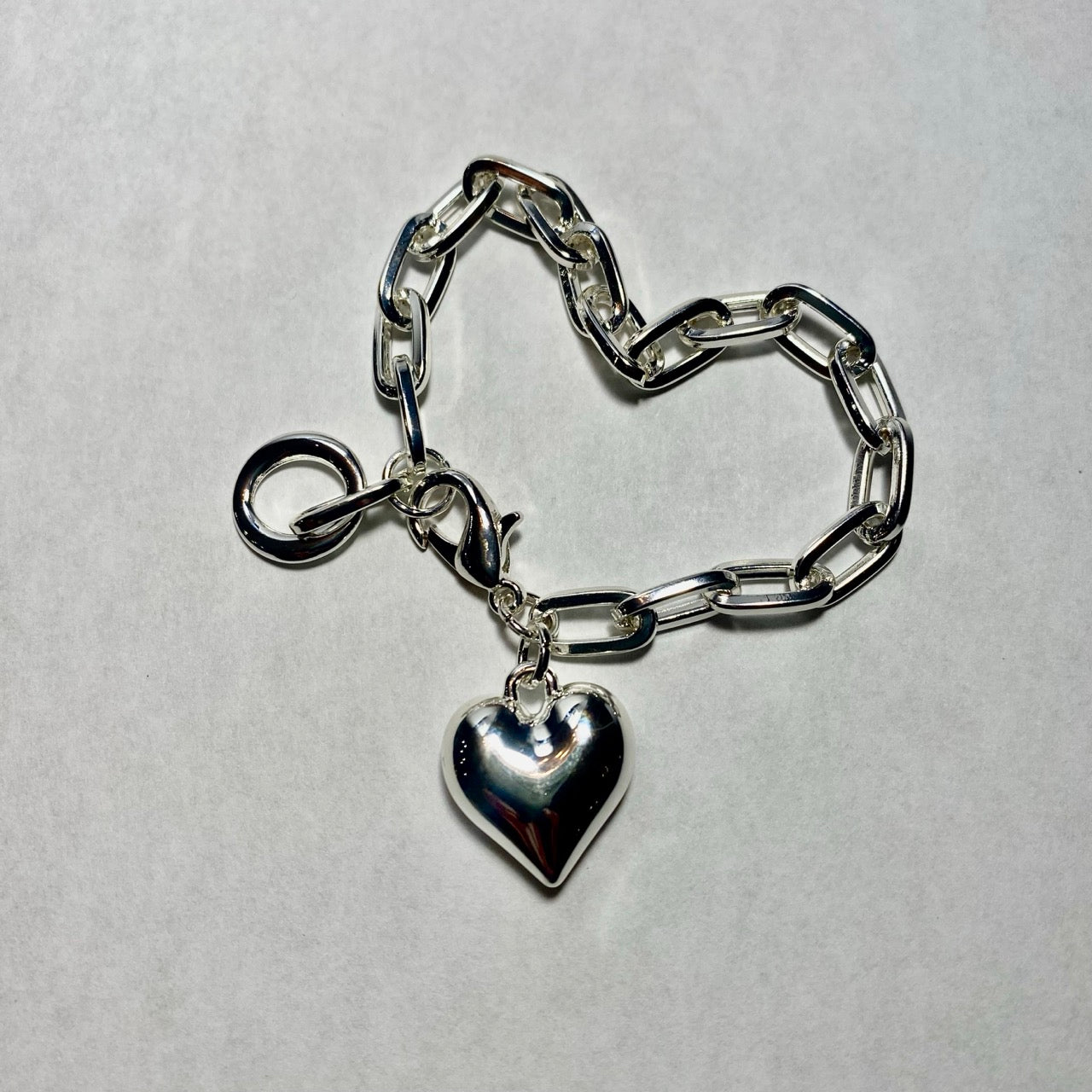 Carly Heart Charm Bracelet — Silver - Public Mercantile