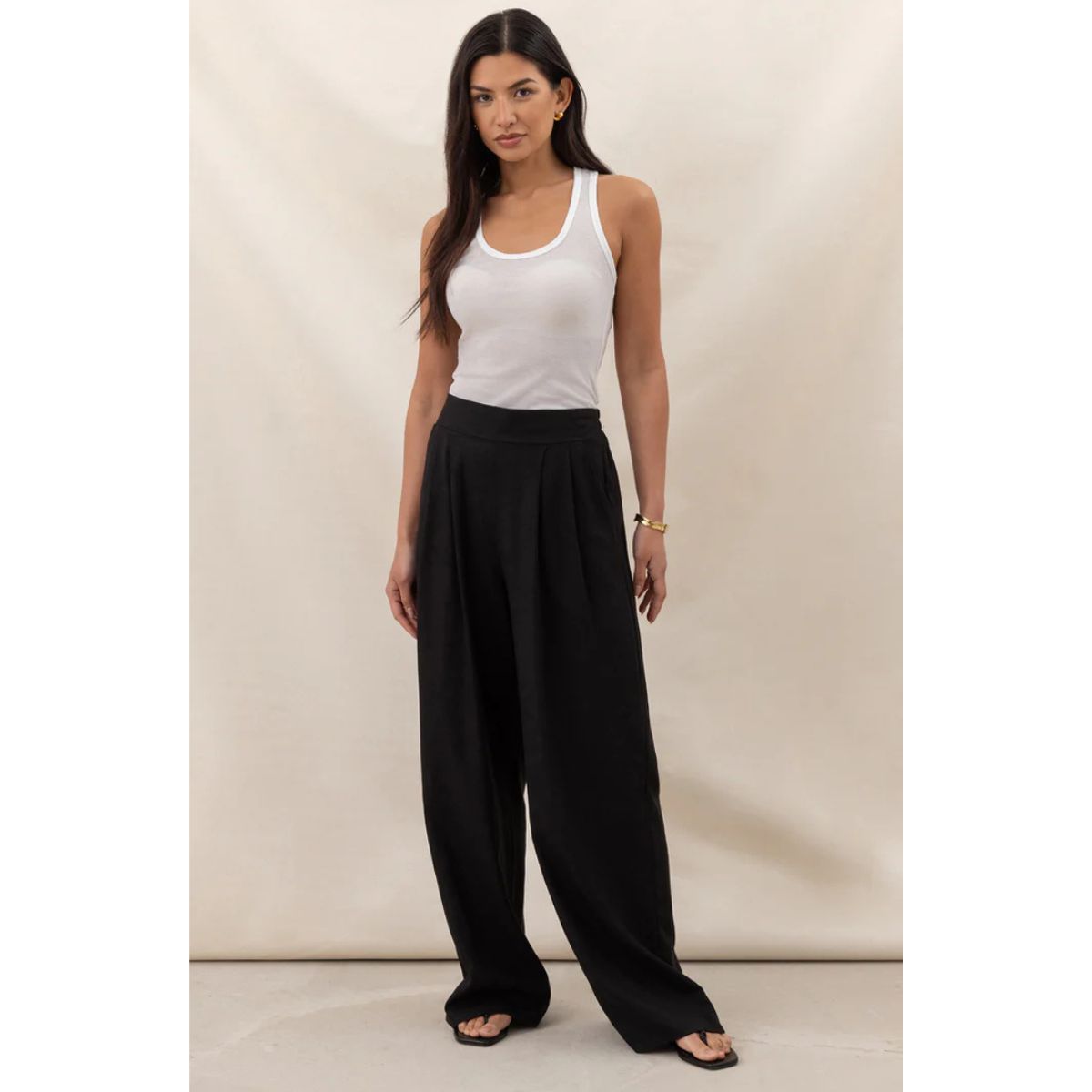Alexis Linen Trousers — Black - Public Mercantile
