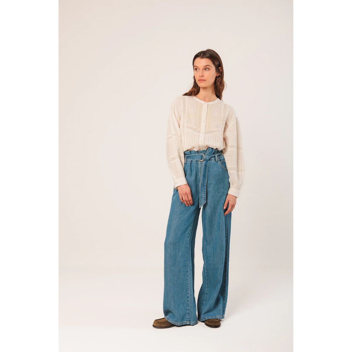 Organic Cotton Embroidered Shirt — Cream