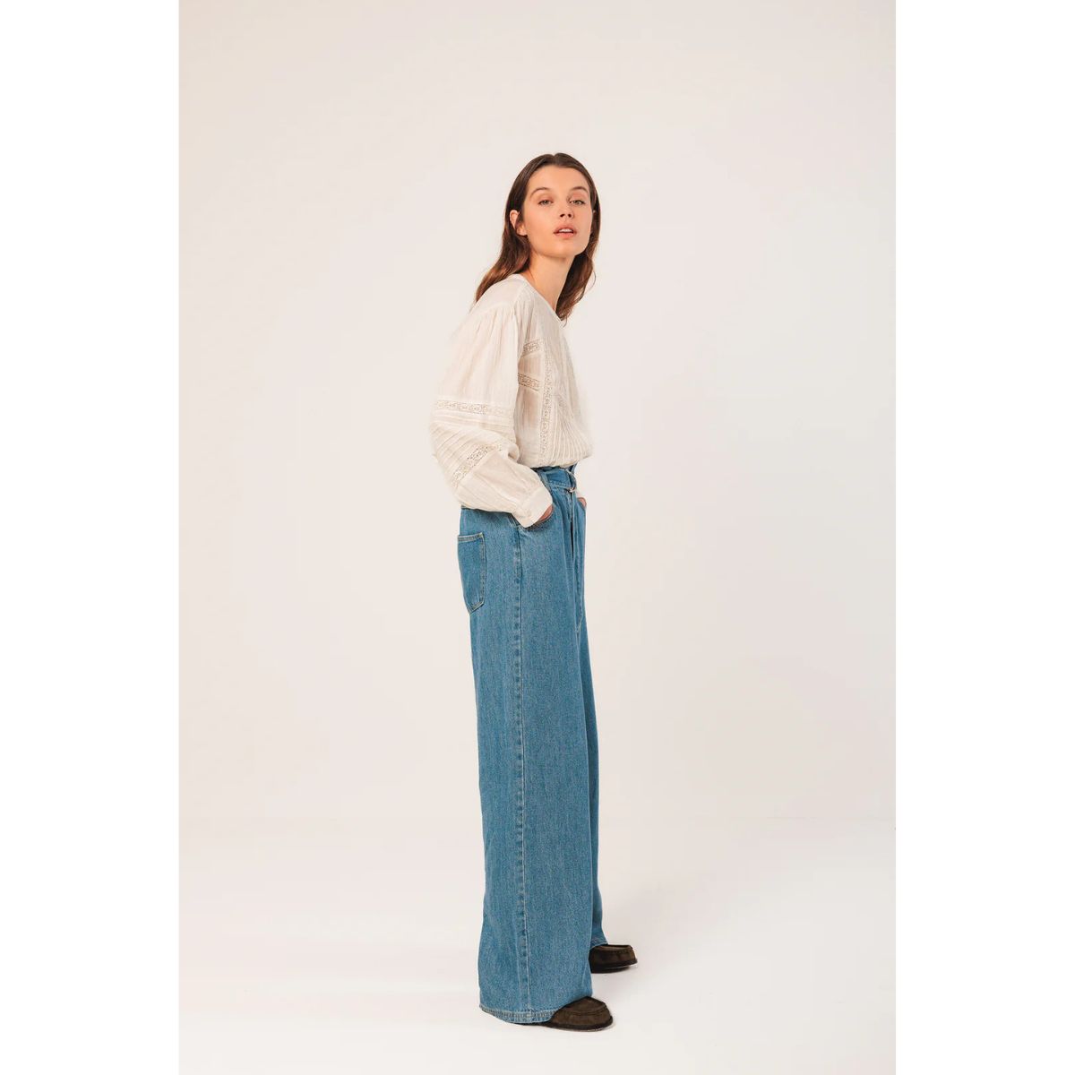 Organic Cotton Embroidered Shirt — Cream