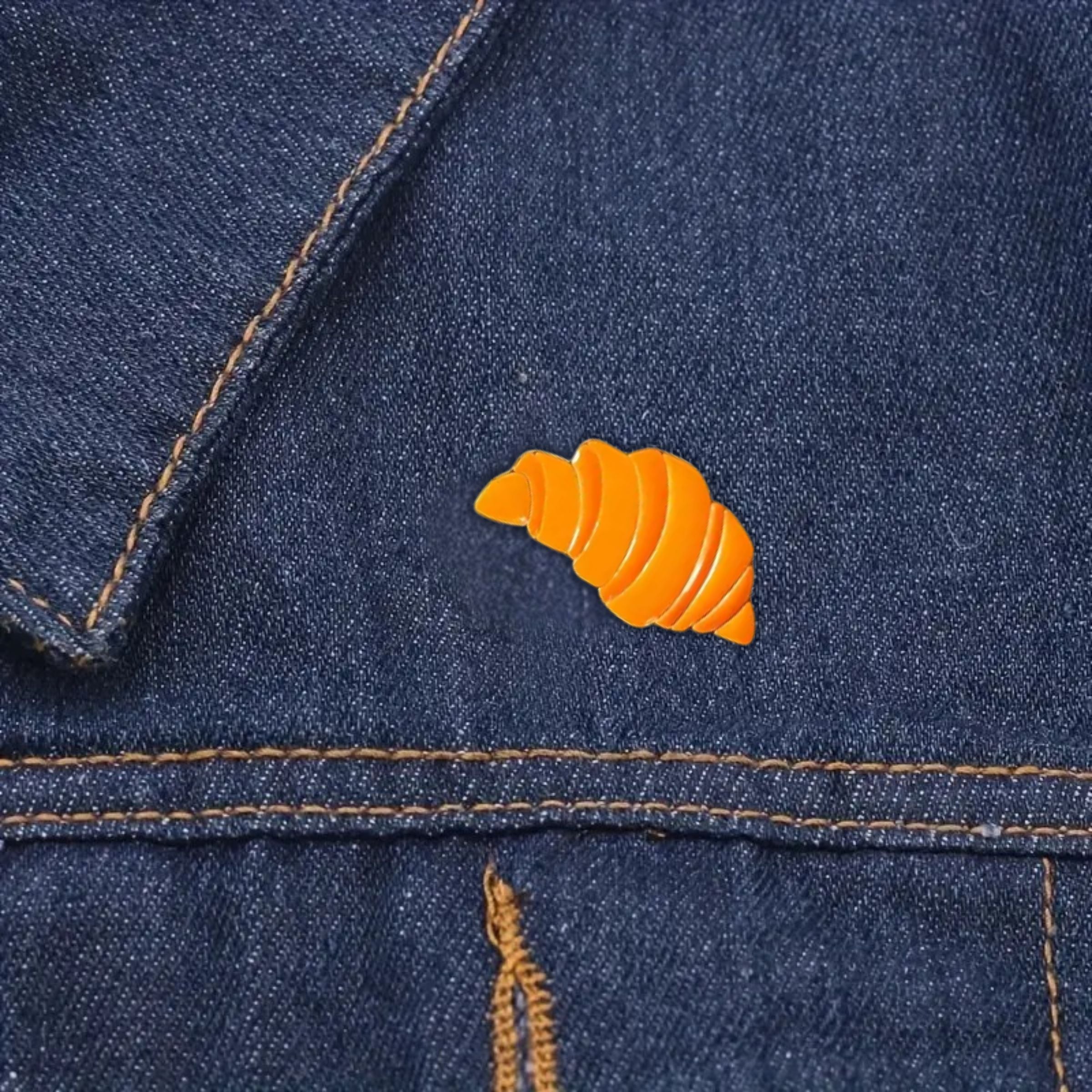 Croissant Enamel Pin