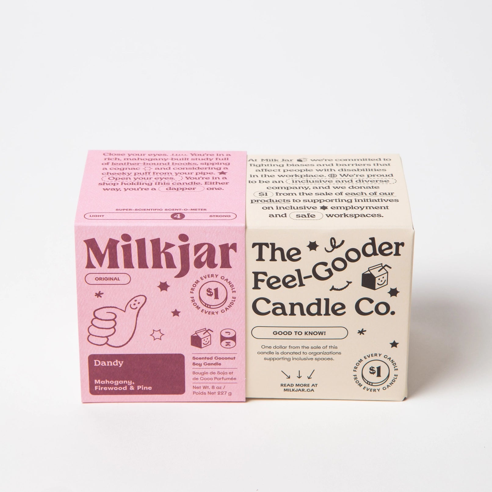Dandy | Mahogany, Firewood & Pine Candle — Milk Jar