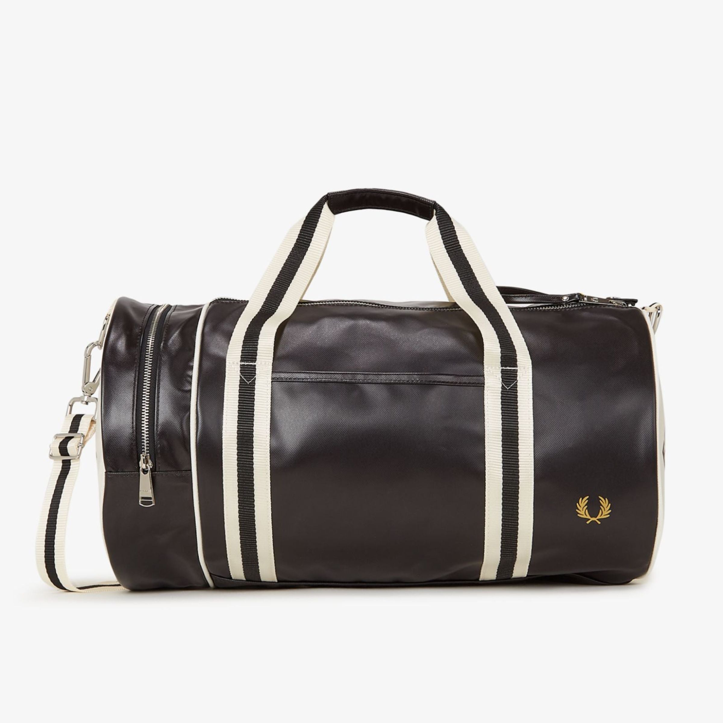 Fred Perry Classic Barrel Bag — Black/Ecru