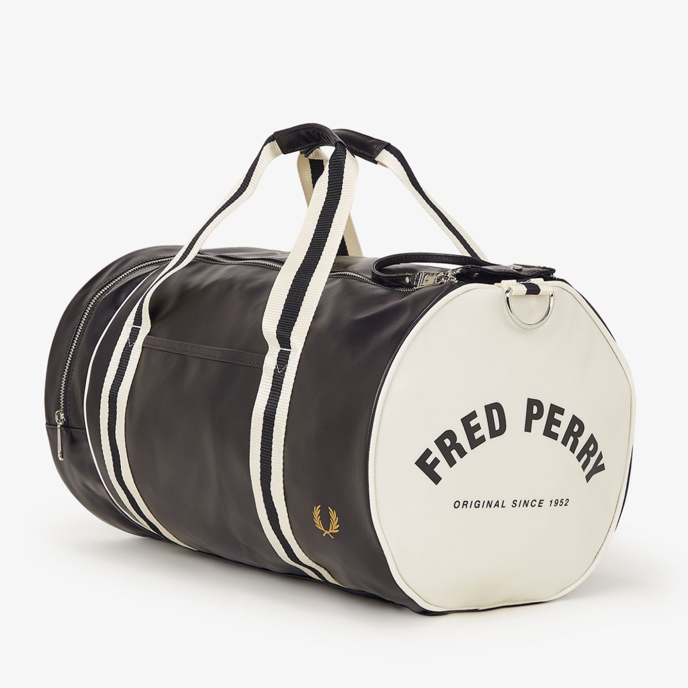 Fred Perry Classic Barrel Bag — Black/Ecru