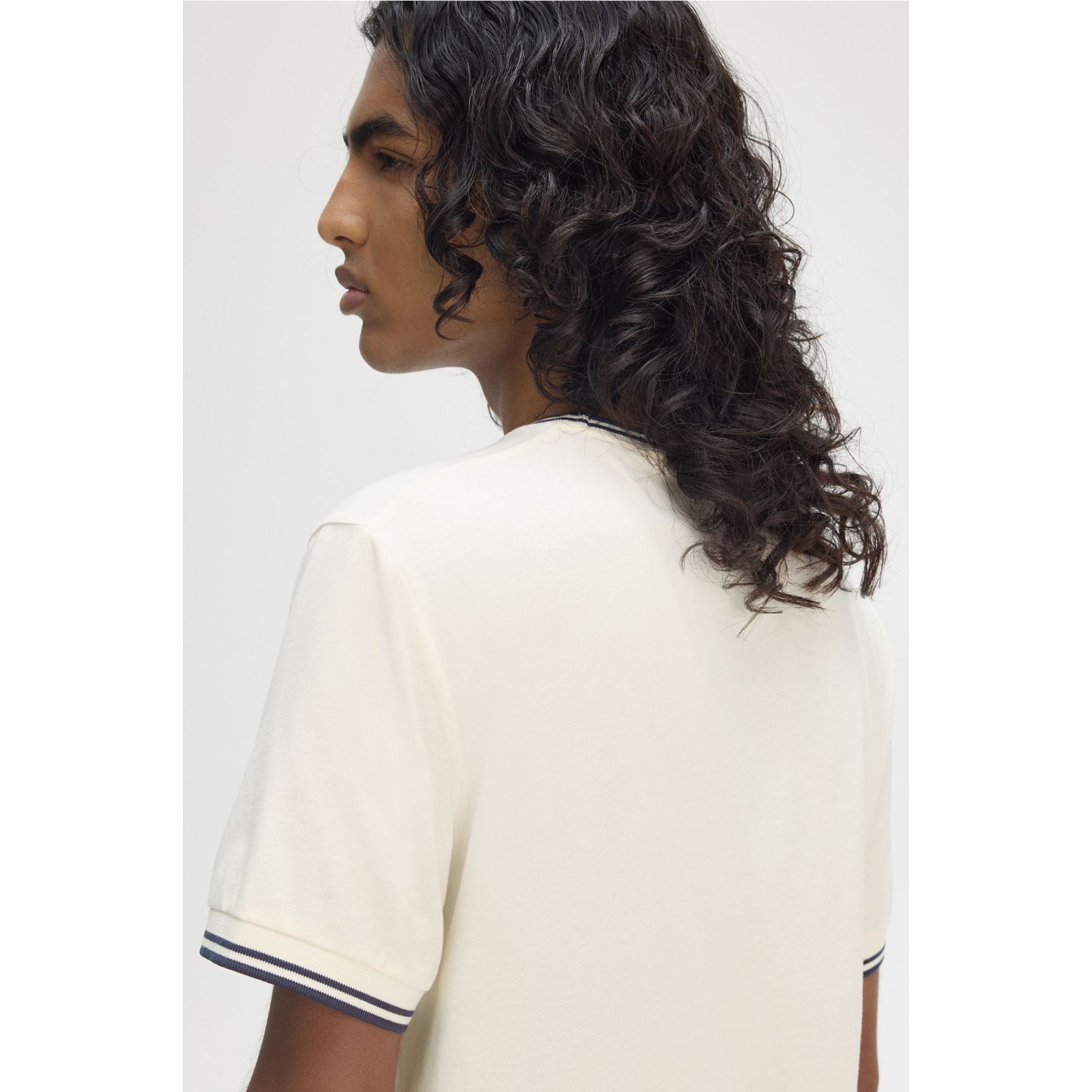 Fred Perry Twin Tipped T-Shirt - Ecru / Tennis Blue