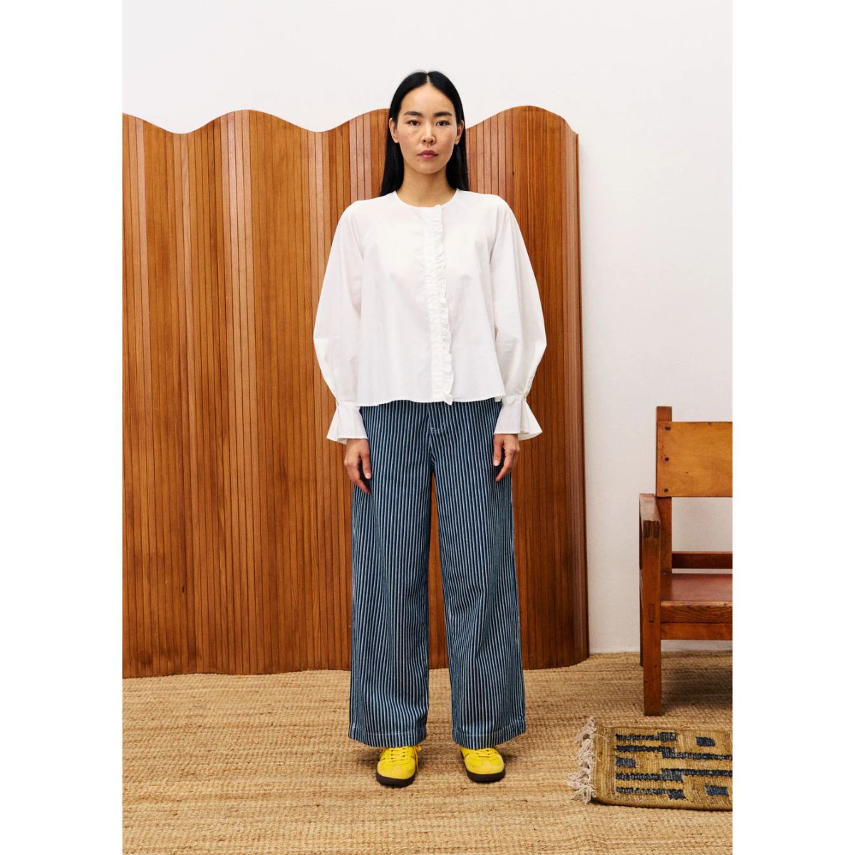 FRNCH Aragon Ruffle Shirt — White