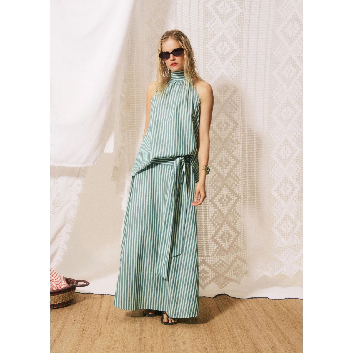 FRNCH Carmine Skirt — Shore Green - Public Mercantile