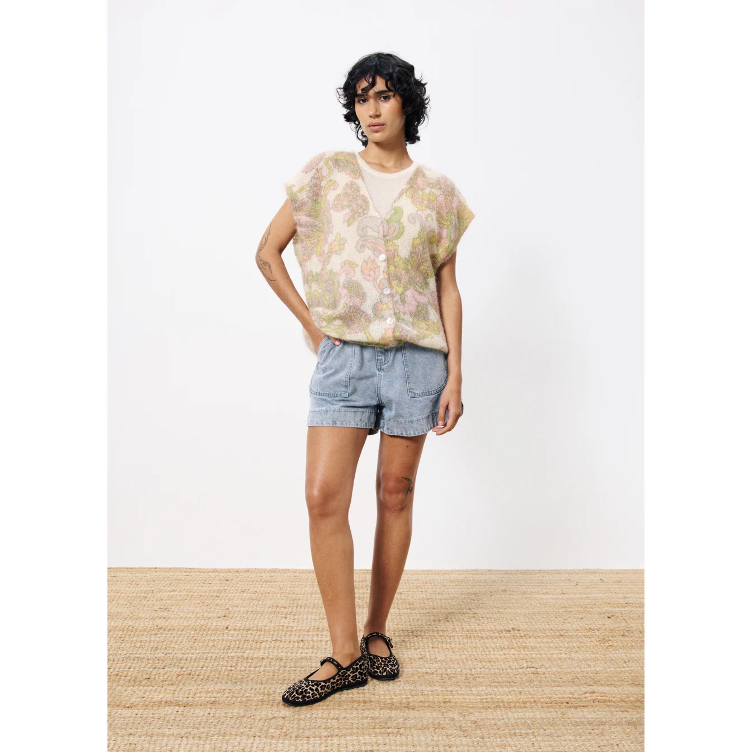 FRNCH Denim Shorts — Light Blue
