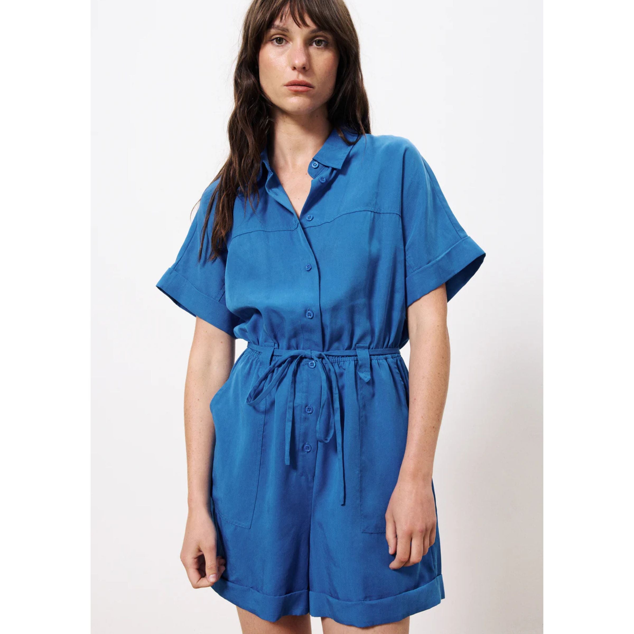 FRNCH Short Romper — Electric Blue