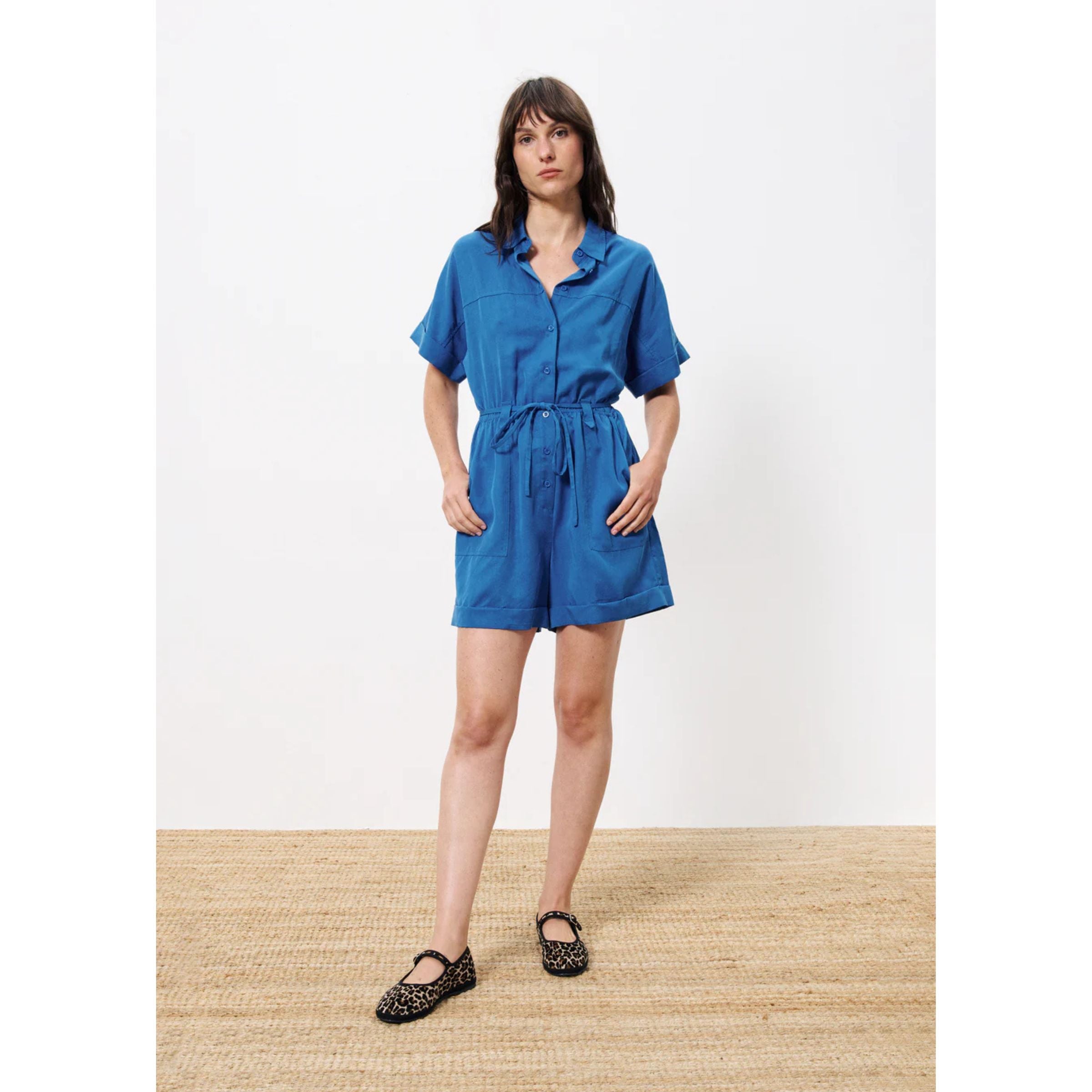 FRNCH Short Romper — Electric Blue