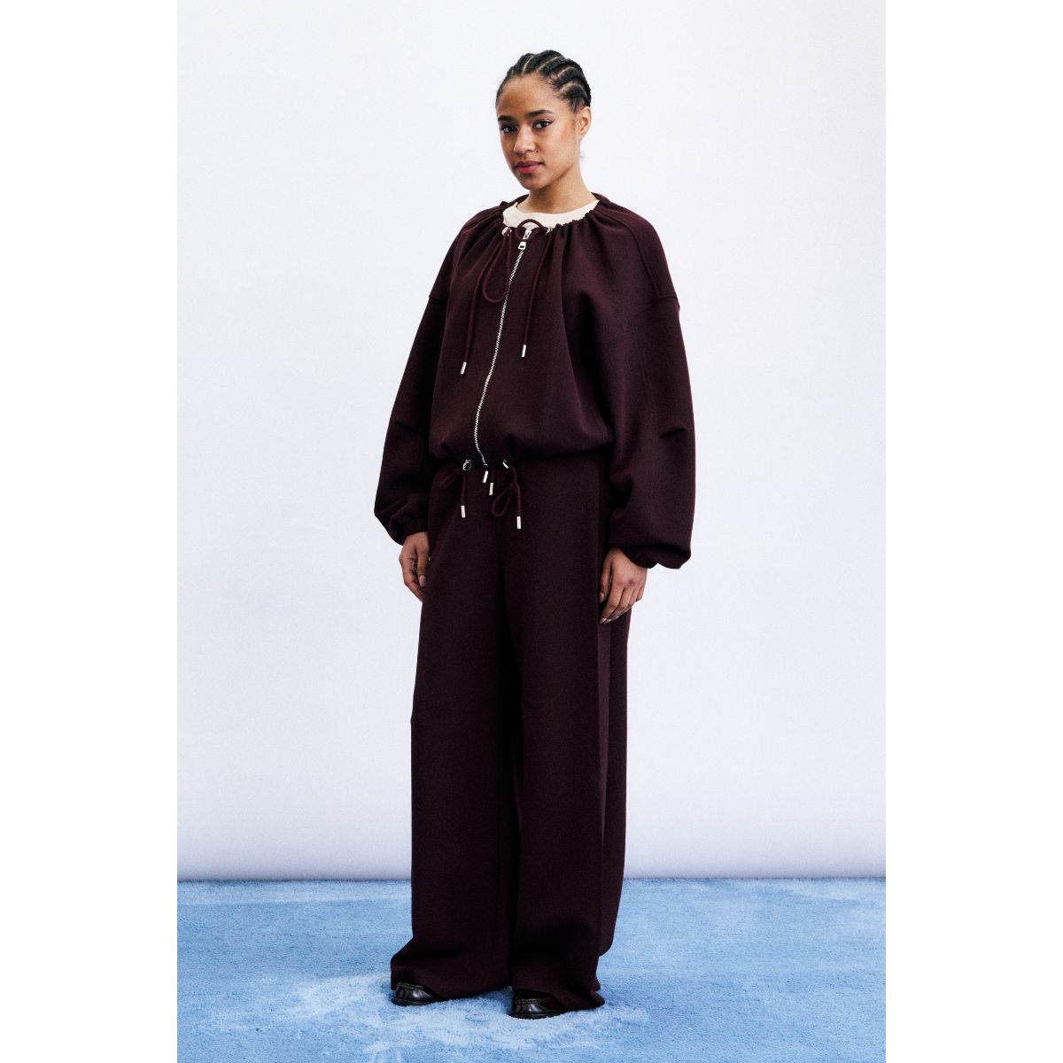 Robe à smocks rayée