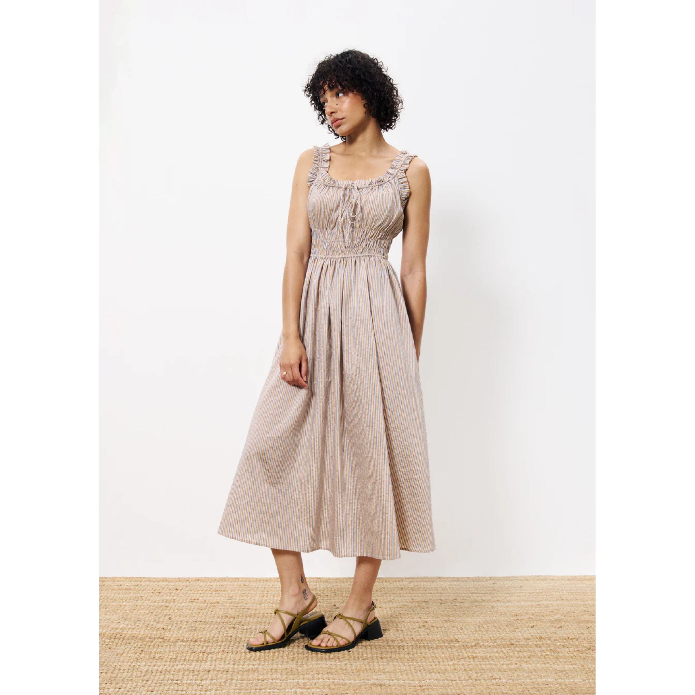 FRNCH Striped Smock Dress