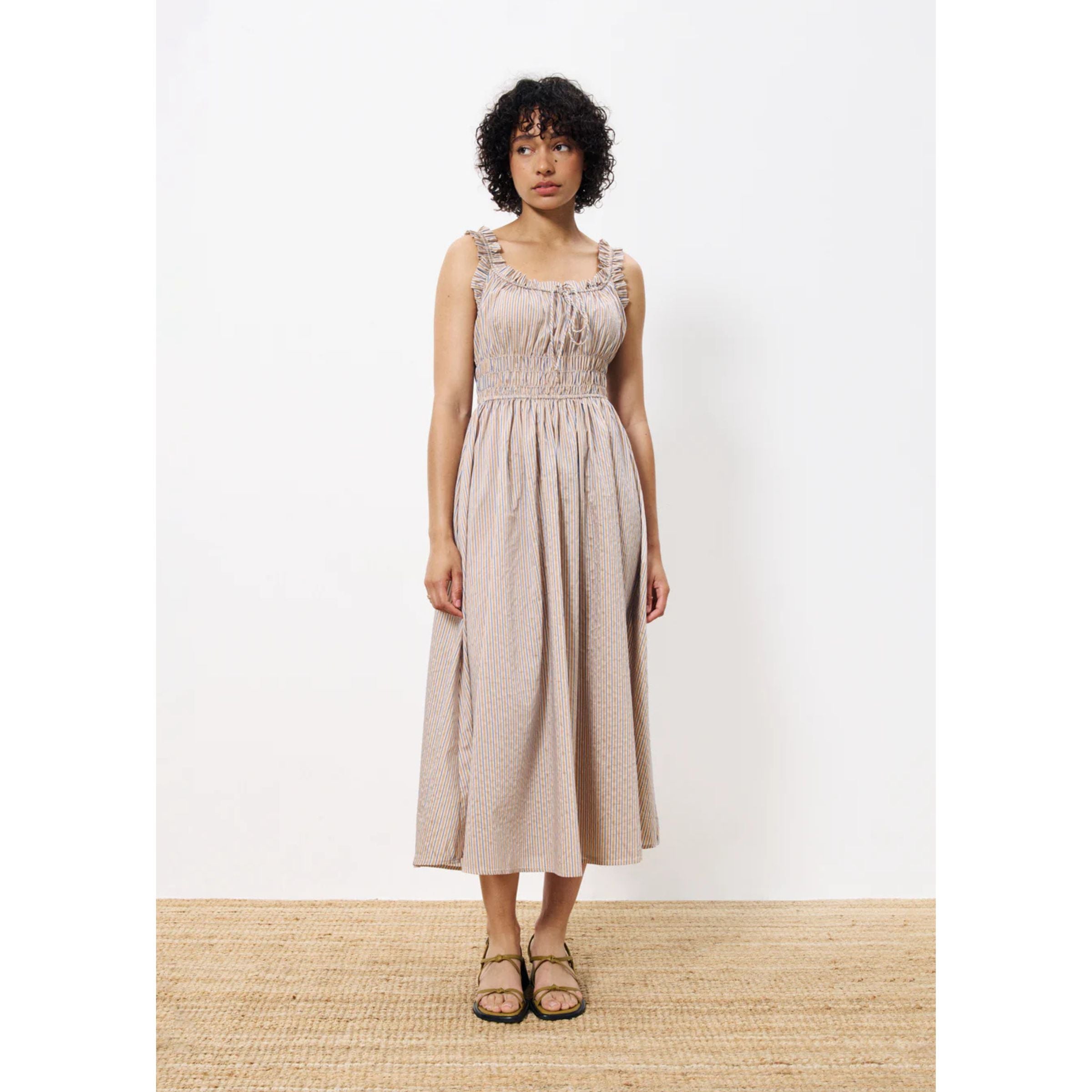 FRNCH Striped Smock Dress