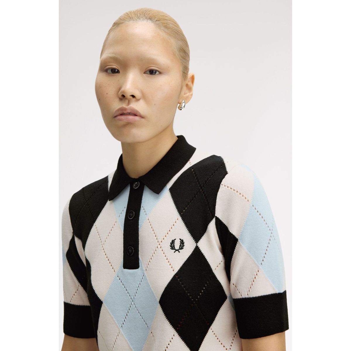 Chemise en tricot vichy Fred Perry — Rouge brûlé