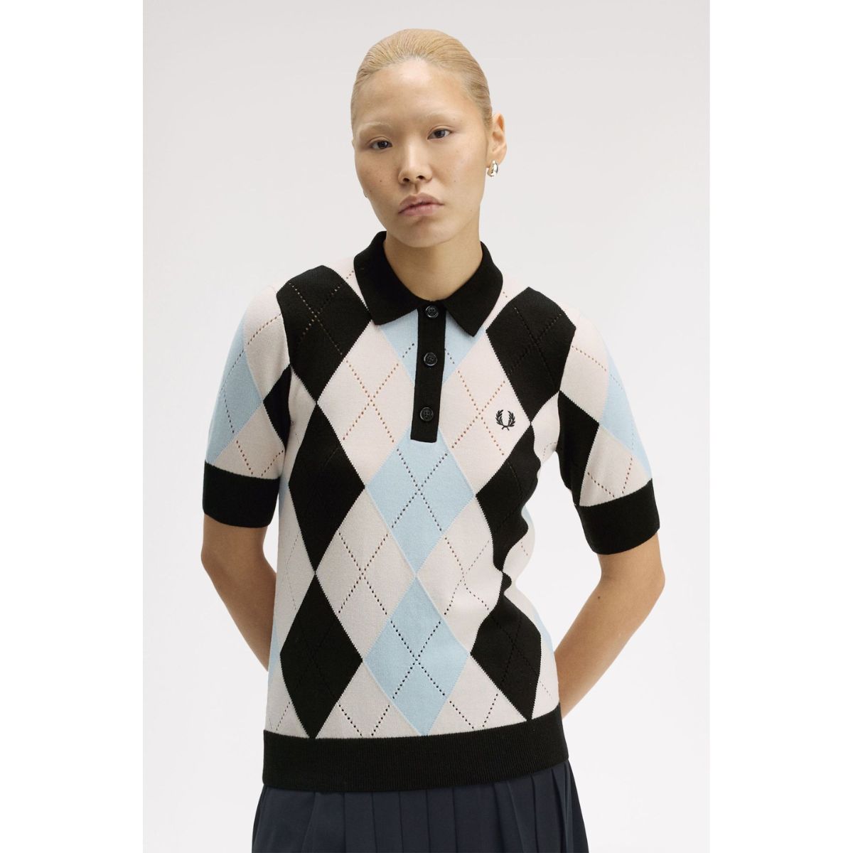 Chemise en tricot vichy Fred Perry — Rouge brûlé