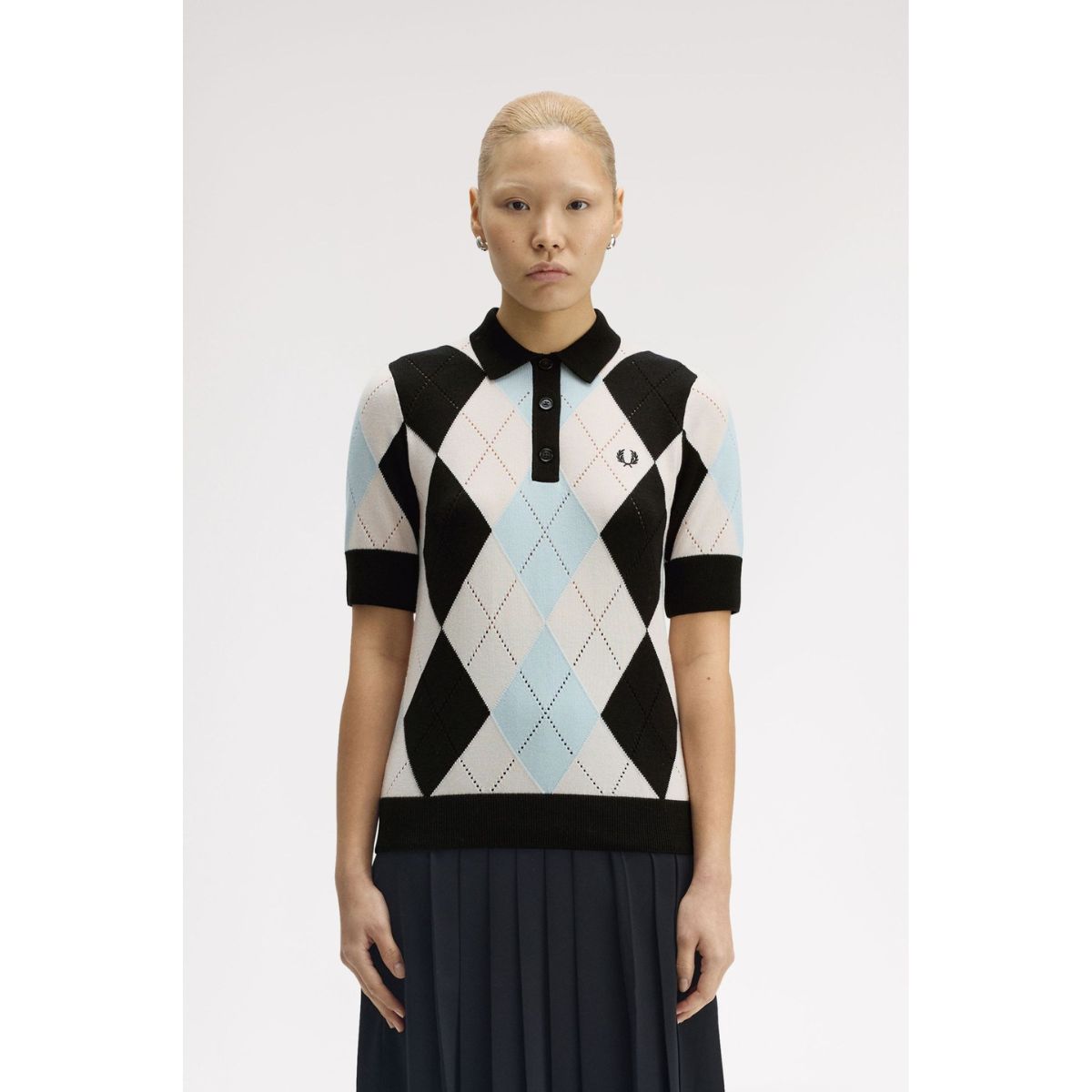 Chemise en tricot vichy Fred Perry — Rouge brûlé