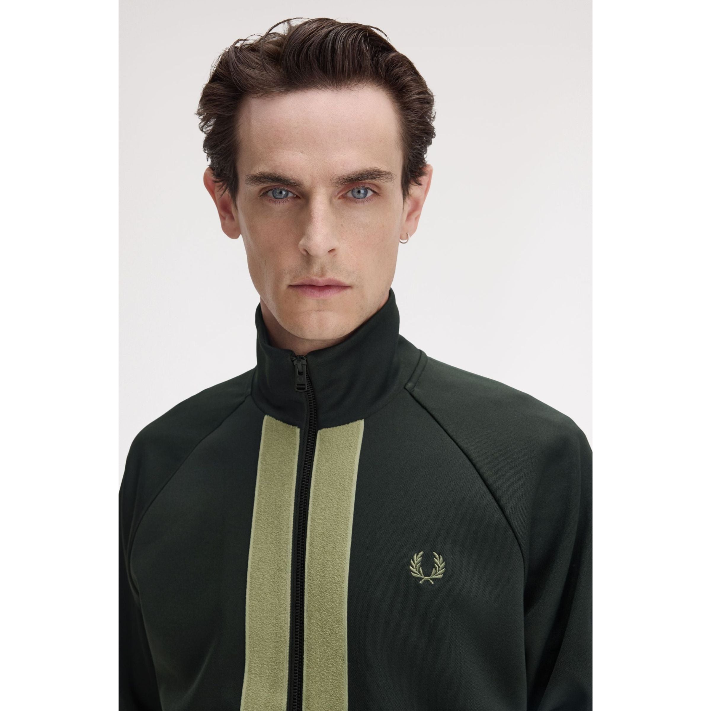Fred Perry Chenille Track Jacket — Night Green