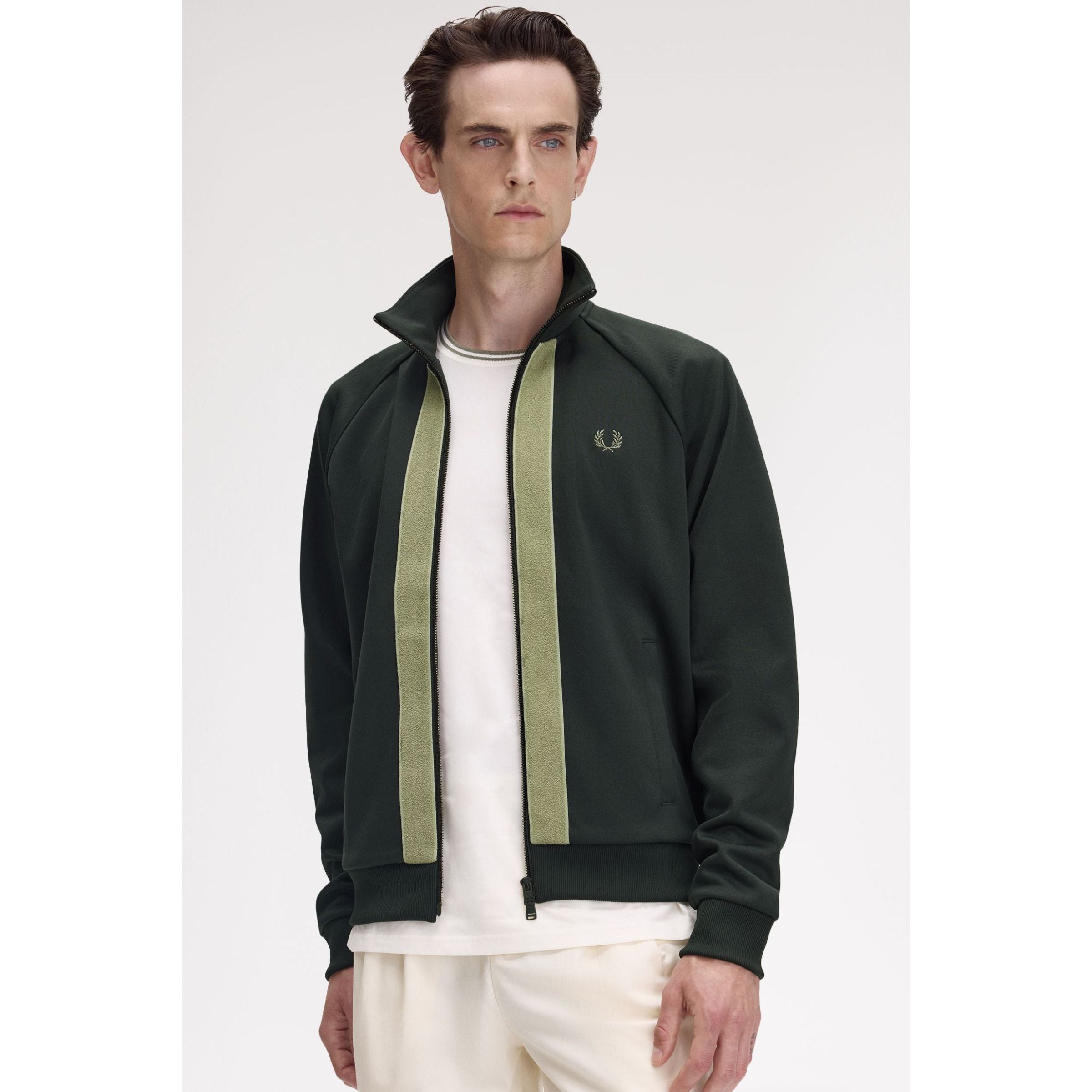 Fred Perry Chenille Track Jacket — Night Green