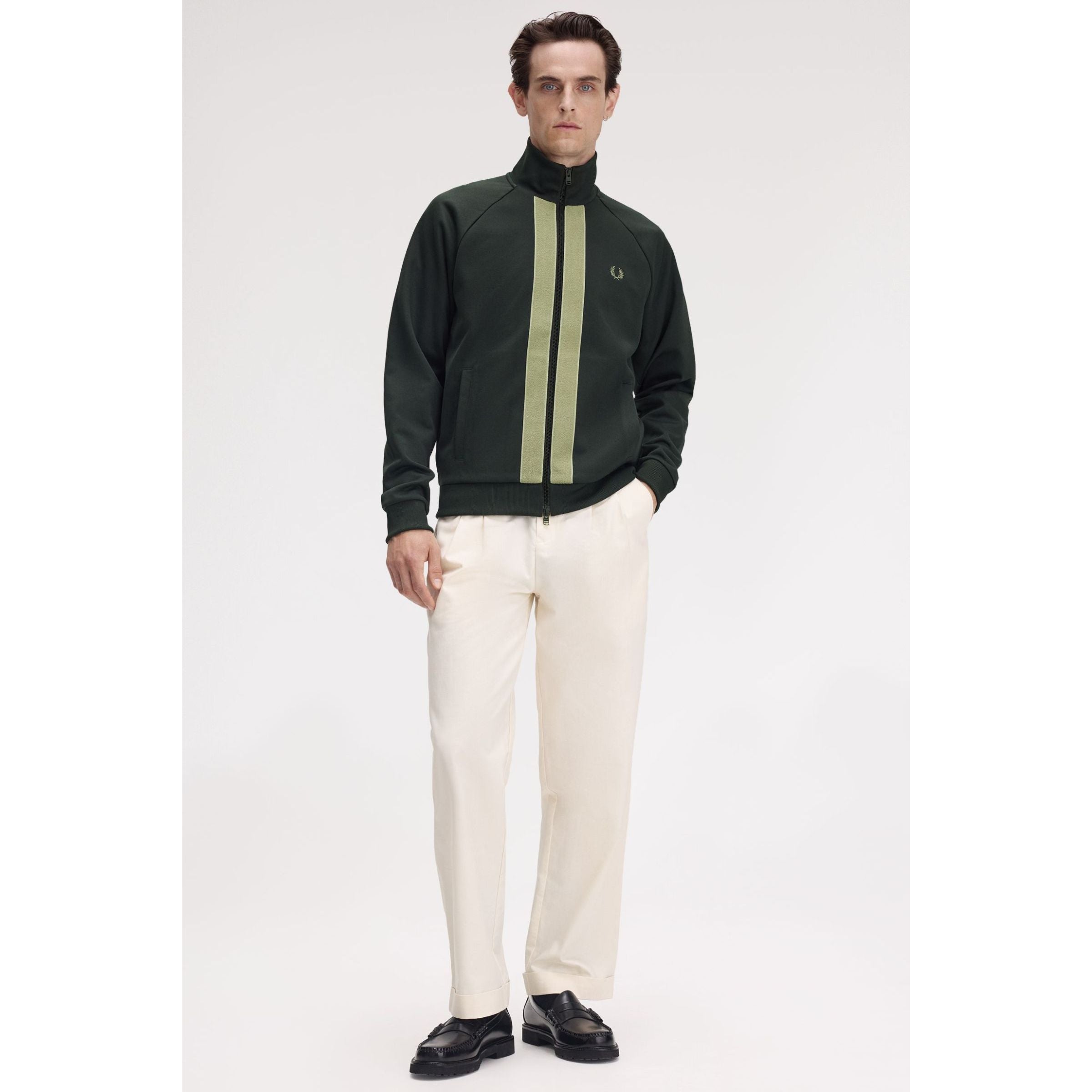Fred Perry Chenille Track Jacket — Night Green