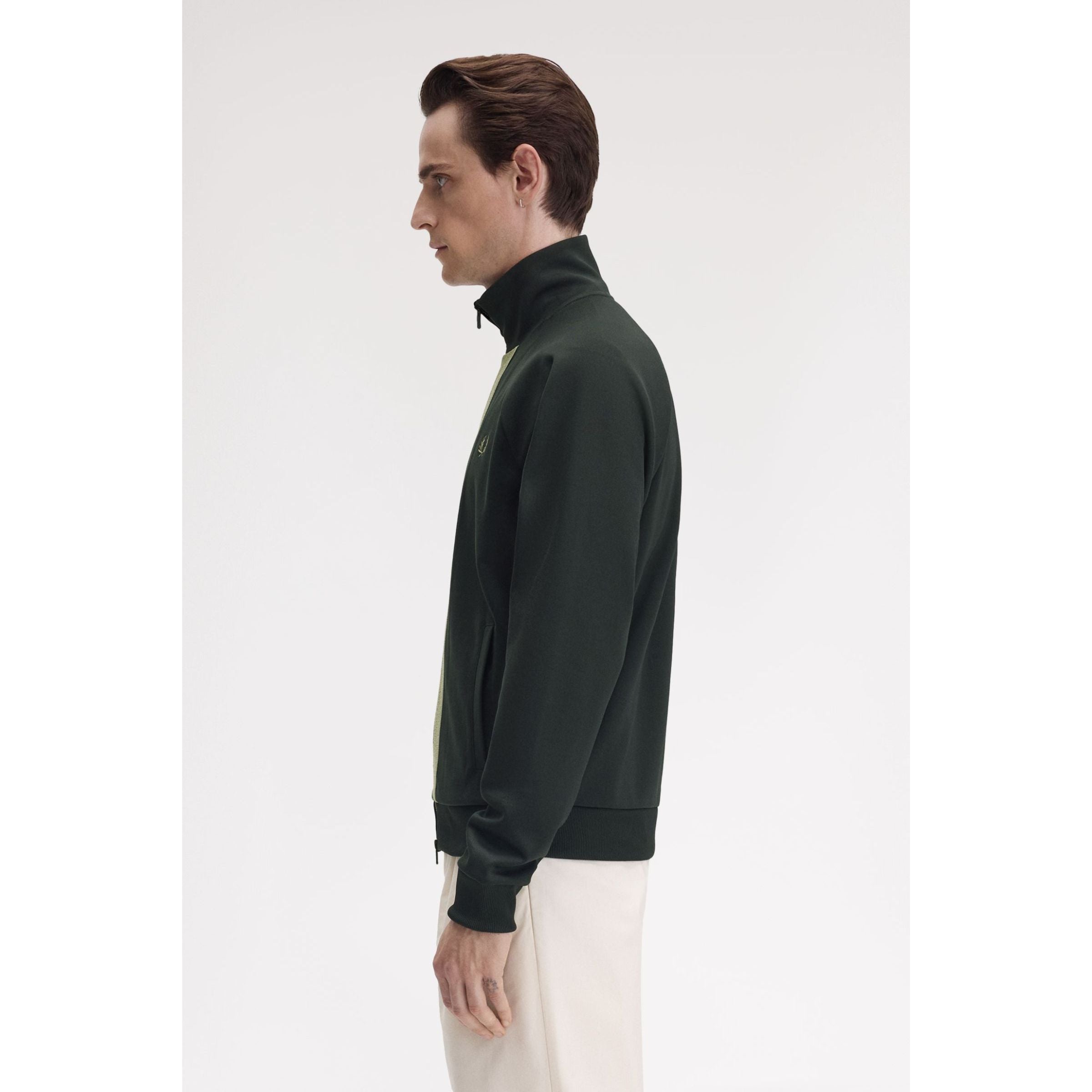 Fred Perry Chenille Track Jacket — Night Green