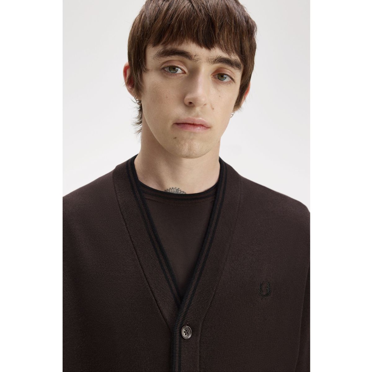 Fred Perry Classic Cardigan - Rich Brown