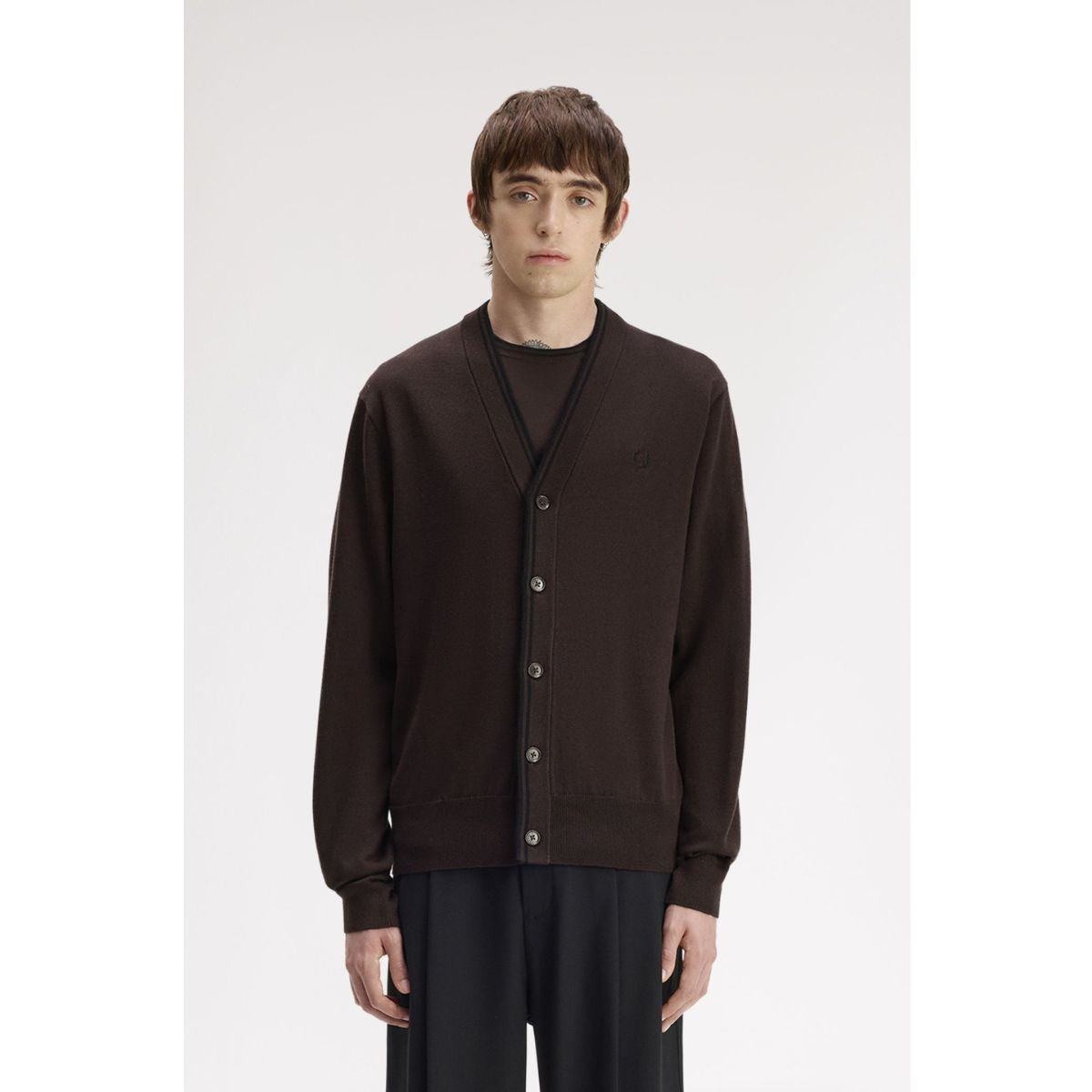 Fred Perry Classic Cardigan - Rich Brown
