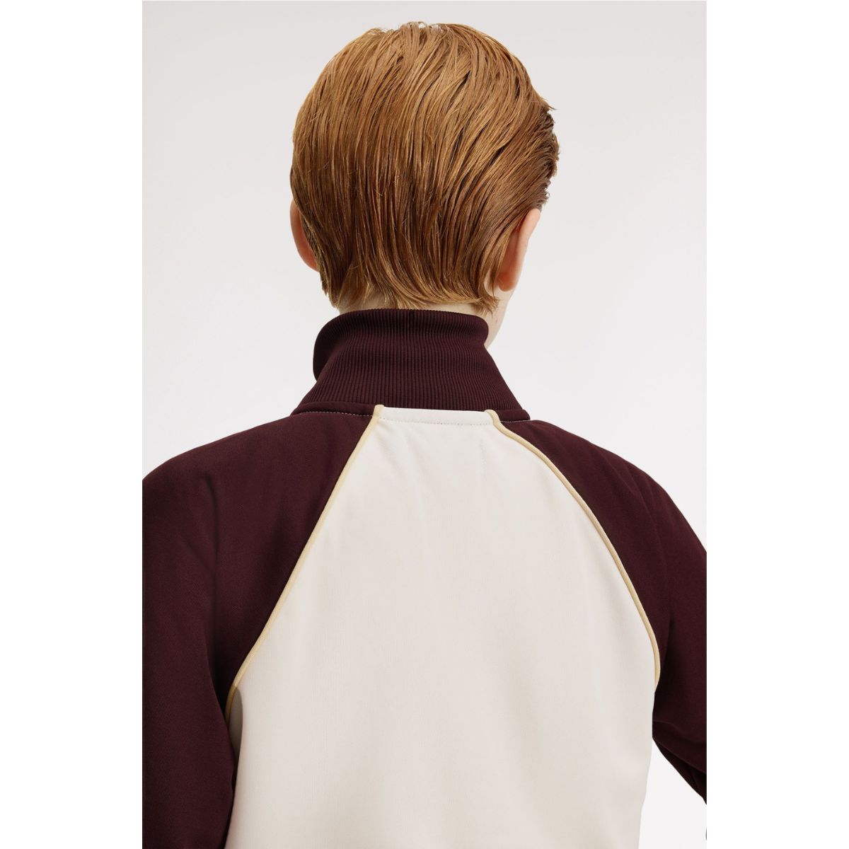 Fred Perry Colour Block Track Jacket — Ecru / Oxblood - Public Mercantile