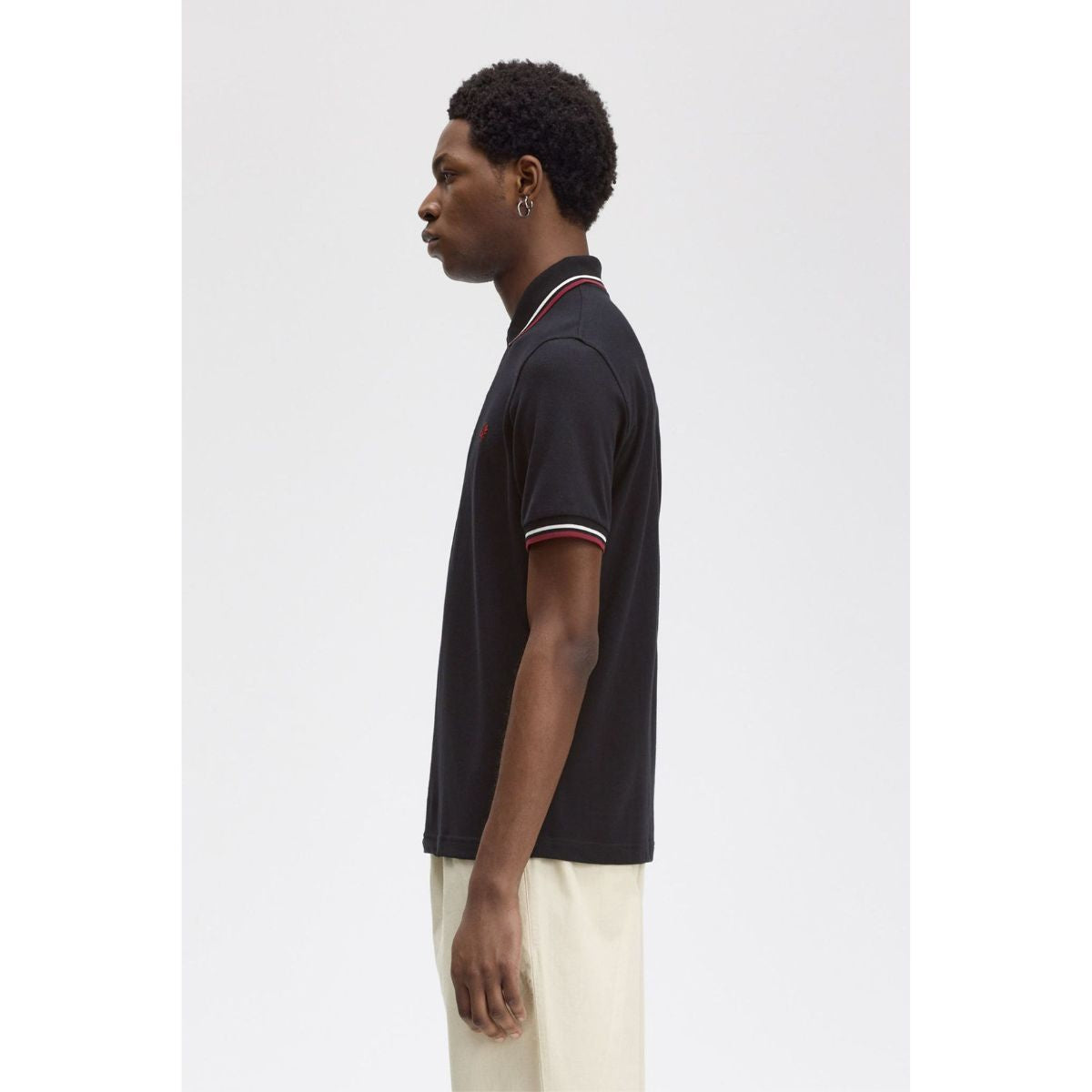 Fred Perry England Twin-Tipped Shirt — Black/Ecru/Oxblood - Public Mercantile